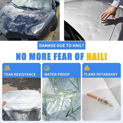 Hail Protector Car Cover SUV Compatible with Toyota RAV4/Honda CR-V/Tesla Model Y, 5 Layers Thicken Padded Hail Protection Blanket in Kuwait