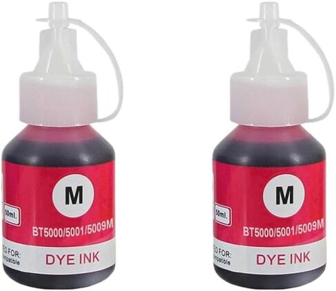 حبر صبغ قابل لإعادة الملء متوافق مع DCP-T300 DCP-T500W DCP-T700W MFC-T800W لـ BT6000 BT6001 BT6009 BT5000 BT5001 BT5009(2زجاجة M) in Kuwait