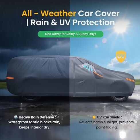 Large SUV Car Cover for Ford Expedition 100% Waterproof All Weather, Heavy Duty Outdoor Full Exterior Covers Rain Sun Wind UV Hail Protection. in Kuwait