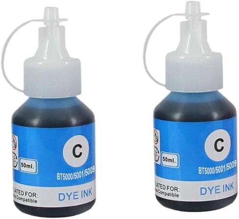 حبر صبغ قابل لإعادة الملء متوافق مع DCP-T300 DCP-T500W DCP-T700W MFC-T800W لـ BT6000 BT6001 BT6009 BT5000 BT5001 BT5009(2زجاجة M) in Kuwait