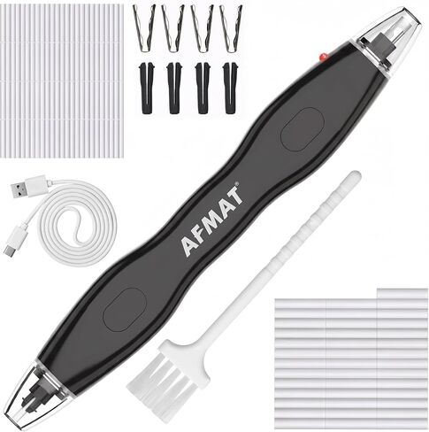 AFMAT Electric Eraser, with 140 Eraser Refills, Rechargeable Pencil Erasers for Artists, Electric Erasers for Drafting, Drawing, Painting, Sketching, Architectural Plans, Detailer Tool EE25(Black) in Kuwait