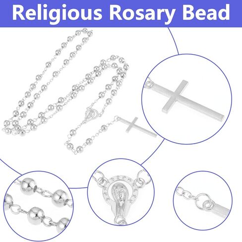 Rosary Beads Catholic with Rosary Pouch, Rosary Necklace with Leather Pouch, Prayer Beads Christian Gifts for Women Catholic Gifts in Saudi Arabia
