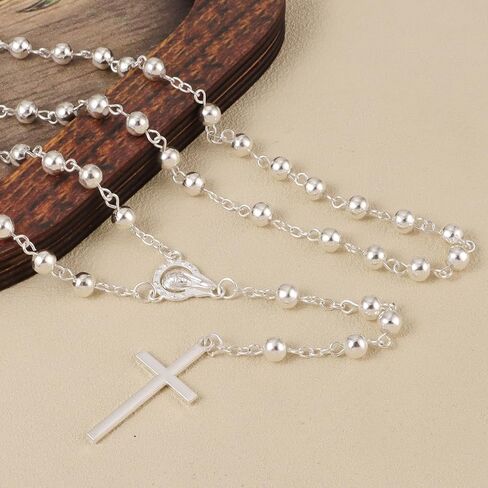 Rosary Beads Catholic with Rosary Pouch, Rosary Necklace with Leather Pouch, Prayer Beads Christian Gifts for Women Catholic Gifts in Saudi Arabia