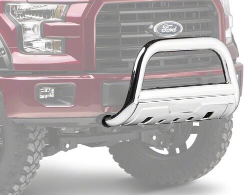 Barricade Off-Road 3.5 Inch Bull Bar | Front Bumper Guard with Skid Plate | Stainless Steel Tubular Design | Black Painted Finished | Compatible with 2004–2020 Ford F-150 (Excludes Raptor Models) in Kuwait