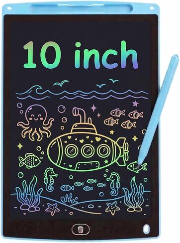 تابلت كتابة LCD مقاس 10 بوصة للأطفال، لوحة رسم لوحة رسم ملونة، ألعاب أساسية للسفر للأطفال الصغار للطائرة والسيارة، هدية تعليمية خالية من الفوضى للأولاد والبنات 3 4 5 6 7 8 سنوات (أحمر) in Kuwait