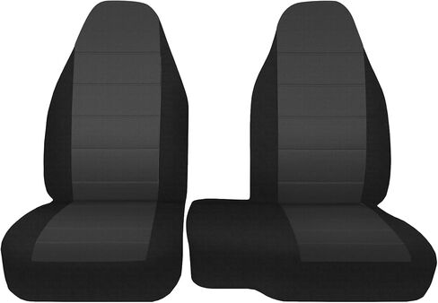 2Pcs 60/40 Cloth High Back Bench Seat Cover Fit for Ford Ranger XLT Front 1998 1999 2000 2001 2002 2003 Without Console Cover Black in Kuwait