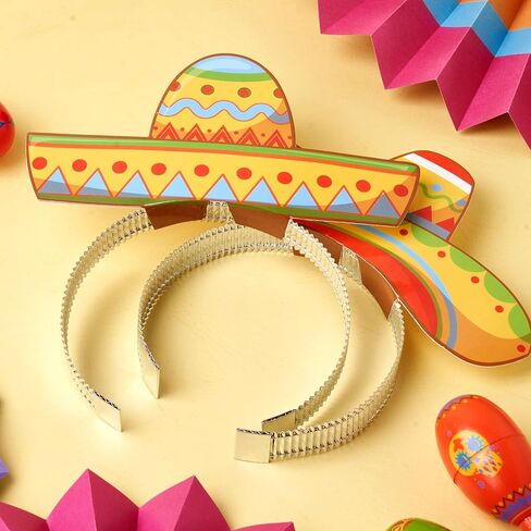 JOYIN 24 جهاز كمبيوتر شخصى Cinco de Mayo Sombrero عصابات الرأس لحفلة العيد المكسيكية تحت عنوان، لوازم الحفلات زينة لمستلزمات حفلات قبعة العيد الممتعة، دعائم صور لحدث Luau in Kuwait
