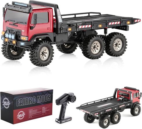 FairRC 1/18 RC الزاحف CR18P Arktos 6x6 RC الزاحف، زاحف الصخور RC عالي الأداء مع محاور مسطحة وبوابة، زاحف شاحنة RC من فئة الهوايات، سيارة التحكم عن بعد للبالغين RTR (أحمر) in Kuwait