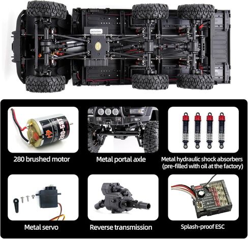 FairRC 1/18 RC الزاحف CR18P Arktos 6x6 RC الزاحف، زاحف الصخور RC عالي الأداء مع محاور مسطحة وبوابة، زاحف شاحنة RC من فئة الهوايات، سيارة التحكم عن بعد للبالغين RTR (أحمر) in Kuwait