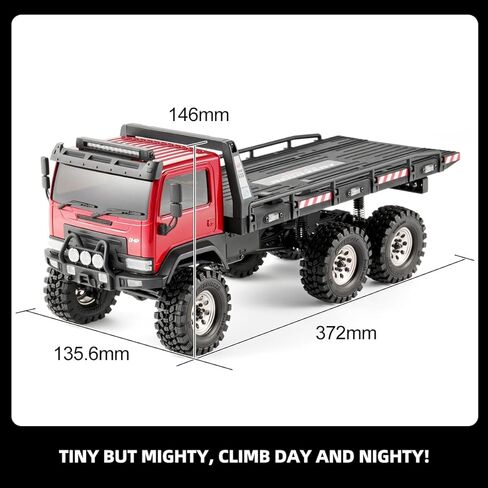 FairRC 1/18 RC الزاحف CR18P Arktos 6x6 RC الزاحف، زاحف الصخور RC عالي الأداء مع محاور مسطحة وبوابة، زاحف شاحنة RC من فئة الهوايات، سيارة التحكم عن بعد للبالغين RTR (أحمر) in Kuwait