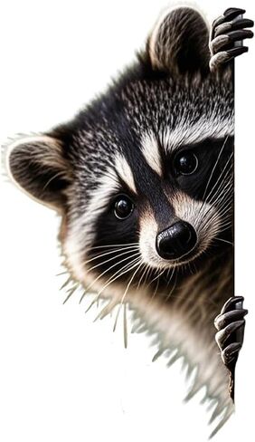 2Pack Peeking Raccoon Stickers,Funny Raccoon Cute Car Decal 4.69 * 7.87 Inches Decal Car Window Laptop Wall Bumper Sticker (1 Left 1 Right) in Kuwait