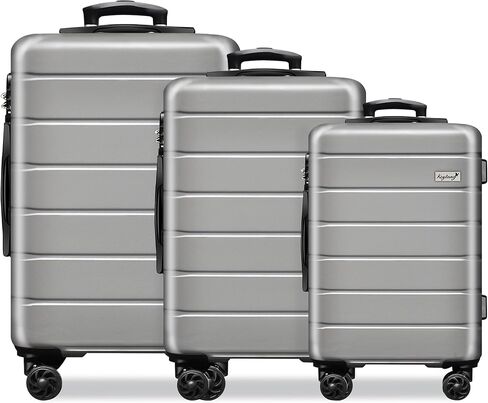 Luggage Light weight Luggage Hardside Expandable Luggage Spinner Wheels Luggage Suitcase W/TSA Lock 3-Piece Luggage Set,Include 20"Carry on Luggage Suitecase(20/24/28), Silver in Saudi Arabia