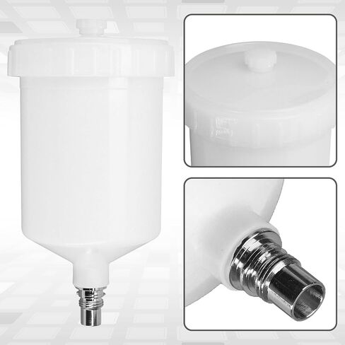 Replacement for SATA Spray Gun Cup, 600ml Plastic HVLP Paint Cup Pan with Air Thread Connector, Compatible Jet Spray Gun Accessory for Car and House Painting in Kuwait