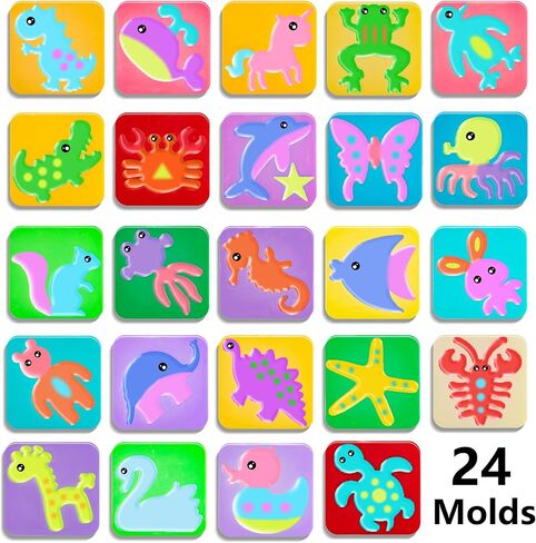 Golinkid Magic Water Elf Toy Kit for Kids, 40 Bottles Aqua Fairy Water Gel Kit, 4 Style Magic Water Kits with 24 Molds 10 Pack of Magic Powder, Crate Your Own Water Pets Craft Kits（40 Colors） in Kuwait