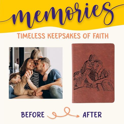 Personalized ESV Men's Study Bible, Custom Photo Engraved Cover, English Standard Holy Bible, Gift for Baptism, Wedding or Confirmation in Kuwait