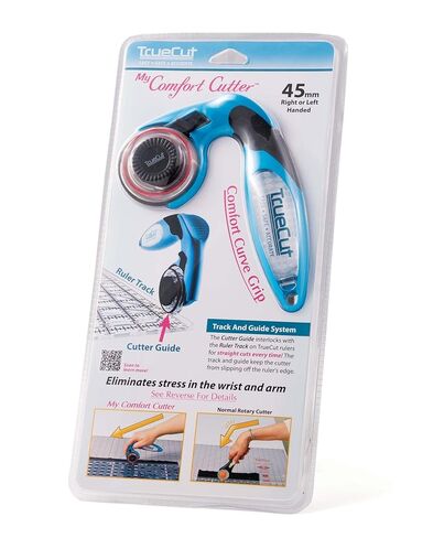TrueCut Quilting Ruler & Rotary Cutter Bundle | 5 Quilting Rulers | 45mm My Comfort Rotary Cutter | 6.5"x12.5", 3"x18", 6.5"x6.5", 9.5"x9.5", 12.5"x12.5" Rulers in Saudi Arabia