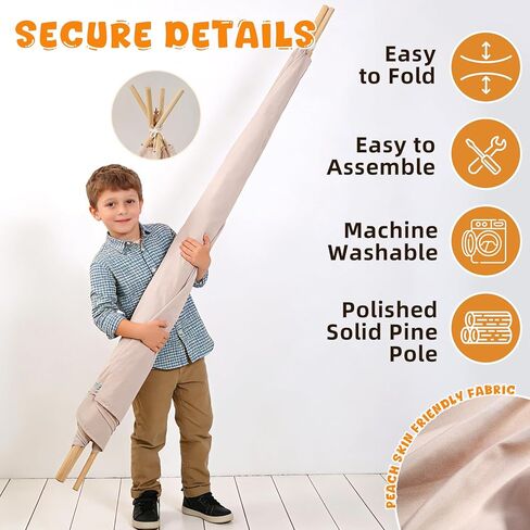 Teepee Tent for Kids with BBQ Pretend Play Toys, Spacious 60" Kids Play Tent Indoor & Outdoor, Foldable Playhouse with Mat & Star Lights, Washable Camping Toys Gift for Boys & Girls Ages 3–8 in Saudi Arabia