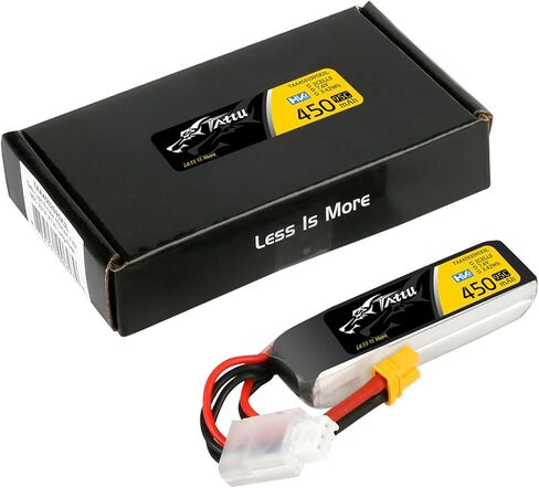 TATTU 450mAh 2S1P 95C 7.6V حزمة بطارية ليبو عالية الجهد مع قابس XT30 - حزمة طويلة (1 قطعة) in Kuwait