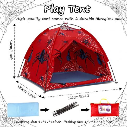 Spider Themed Play Tent for Adults Spider Web Playhouse Indoor Outdoor Games Party Pop up Foldable Tent with Storage Bag Birthday Gifts for Adults in Kuwait