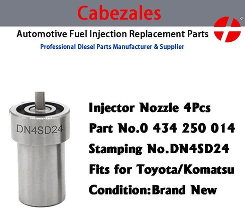 4Pcs DN4SD24 Fuel Nozzles Injector Injection 0434250014 DN4SD24ND80 Diesel Engine Nozzle Tips Fits for Komatsu PC10-5 D20P EM100 EC100 C240 in Kuwait