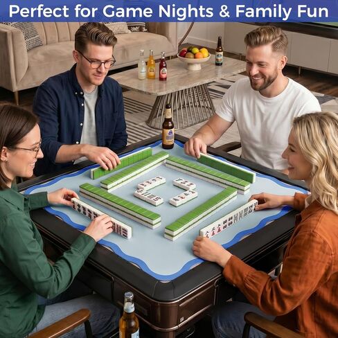 Mahjong Mat 31.5"x31.5", Non-Slip Noise Reduction Table Cover, Portable Gaming Mat for Mahjong, Poker, Cards, Board Games with Carrying Bag(Blue) in Kuwait