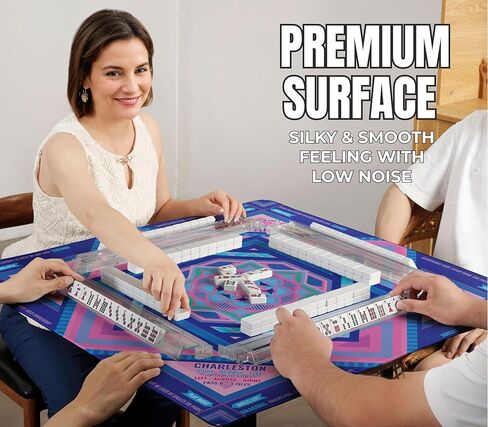 حصيرة InnoBeta Mahjong (33 بوصة × 33 بوصة) - سجادة ألعاب مضادة للانزلاق لتقليل الضوضاء من أجل American Mahjong للنساء - Octagram in Kuwait