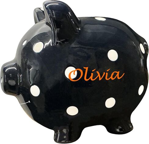 Personalized Piggy Bank for Kids | Perfect Sized Ceramic Customized Piggy Bank with Rubber Holders | Personalized Name Pig Money Box for Girls and Boys - Pink in Kuwait