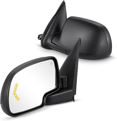 BDFHYK Tow Mirrors Fit for Chevy 14-18 Silverado 1500, 15-19 Silverado 2500 HD/3500 HD, Fit for GMC 14-18 Sierra 1500, 15-19 Sierra 2500 HD/3500 HD, Heated Manual Folding Arrow Turn Light in Kuwait