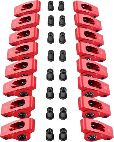 1.5 Ratio 7/16" Aluminum Alloy Roller Rocker Arms for Small Block Chevy SBC 350, Red in Kuwait