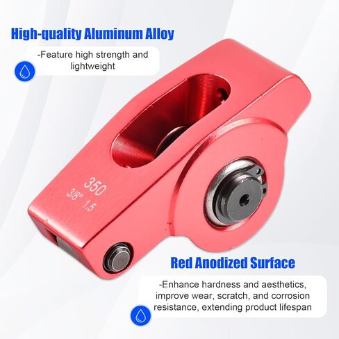 1.5 Ratio 7/16" Aluminum Alloy Roller Rocker Arms for Small Block Chevy SBC 350, Red in Kuwait