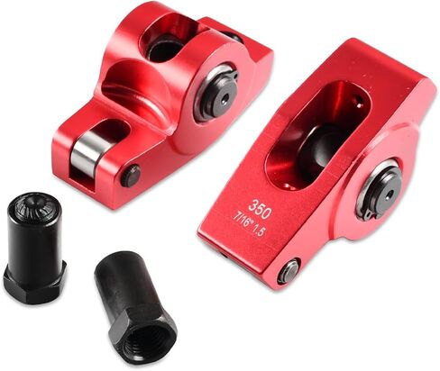 1.5 Ratio 7/16" Aluminum Alloy Roller Rocker Arms for Small Block Chevy SBC 350, Red in Kuwait