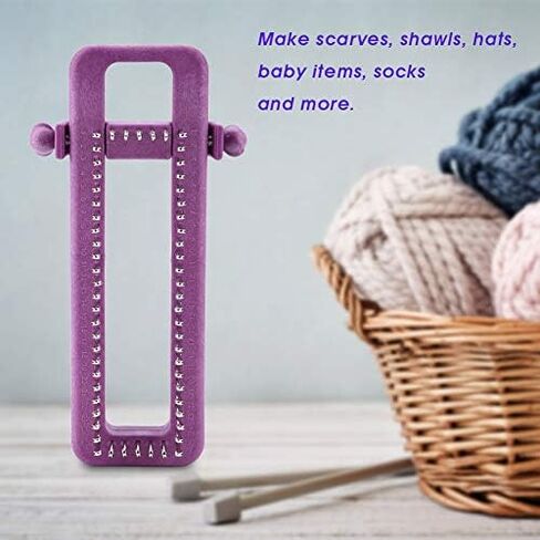 Adjustable Sock Knitting Loom Kit, Reusable DIY Sock Loom for Knitting Socks, One Size Fits Kids to Adult Up to Size 42, Purple by POCREATION in Kuwait