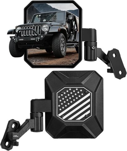 أبواب مرايا JOYTUTUS مغلقة لـ 1997-2018 Wrangler TJ JK JK Unlimited، مرايا جانبية كبيرة الحجم مضادة للاهتزاز مقاس 9 بوصات مع تصميم منفصل قابل للطي تلقائيًا، قاعدة تحرير سريعة للمرايا على الطرق الوعرة in Kuwait