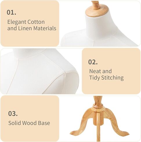 Dress Form Sewing Mannequin Torso，Female Manikin Body with Tripod Base Stand，Height Adjustable 60-67 inches Foam Modeling, Suitable for Clothing Jewelry Display in Kuwait