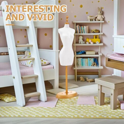 EXCEART 10pcs Mini Dress Form for Doll Clothes Display, Mannequin Stand for Doll Dress Sewing & Jewelry, Miniature Dollhouse Mannequin Accessories in Kuwait