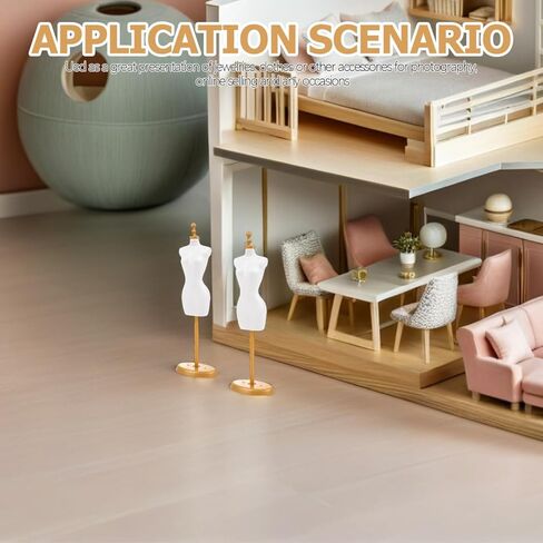 EXCEART 10pcs Mini Dress Form for Doll Clothes Display, Mannequin Stand for Doll Dress Sewing & Jewelry, Miniature Dollhouse Mannequin Accessories in Kuwait