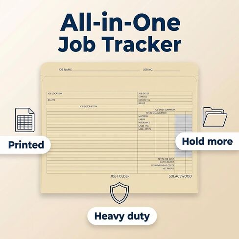 Project Folders 9.85" x 12.8" 10-Pack - Heavy Duty Manila Work Folders for Small Business Essentials, Office & Construction Job Organization in Kuwait