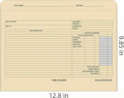 Project Folders 9.85" x 12.8" 10-Pack - Heavy Duty Manila Work Folders for Small Business Essentials, Office & Construction Job Organization in Kuwait