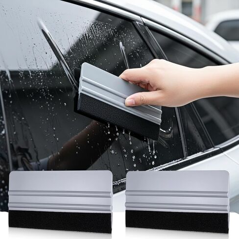 15 Pack Plastic Vinyl Squeegee, 6 Inch Felt Edge Squeegee for Tint Film Decal, Vinyl Wrap Installation Wallpaper Smooth Tool, Vinyls Scraper Decal Applicator Tool, with 15 Pcs Black Felt Fabric in Kuwait