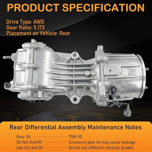 38300-4BF0A Rear Differential Assembly Carrier AWD Ratio 5.173 for Nissan Rogue 2014-2020, Rogue Sport 2017-2021, Murano 2015-2021, Qashqai 2017-2020 24027-7FV0A 440-59434 in Saudi Arabia