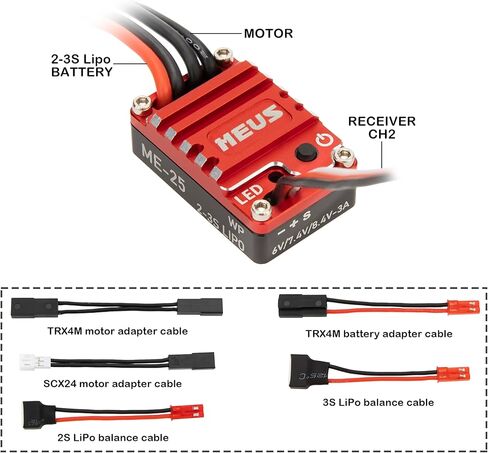 MEUS RACING ME25 25A نحى ESC صغير لـ SCX24 TRX4M ASCENT-18 1/24 1/18 RC الزاحف ترقيات أجزاء in Kuwait
