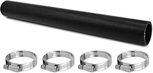 1" ID Gasoline Fuel Filler Neck Hose with 4 Clamps - 15 7/8" Length Gas Tank Hose Replacement (45 Degree) in Kuwait