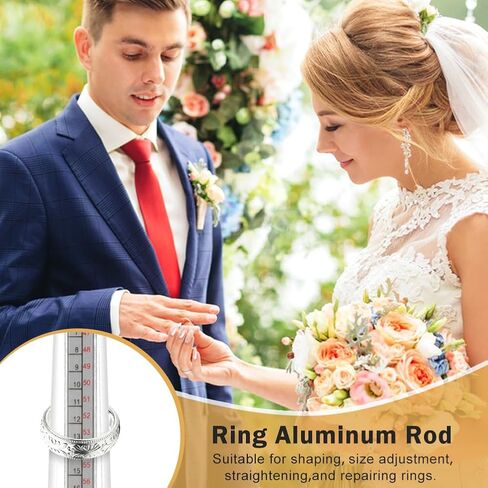 Bracelet Mandrel Sizer Set, Ring Sizer Measuring Tools with Rubber Hammer, Graduated Round Mandrels with Bracelet Rod, Ring Mandrel Sizering Tools Jewelry Tool(Size:DIY & Jewelry Makers) in Kuwait
