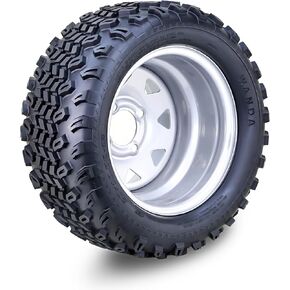 WANDA Golf Cart Tire Wheel Assembly 23X10.5-12 with 4 Lugs on 4" PCD ET-15.5 Silver Wheel-10143 in Kuwait