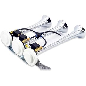 8-Tone Self-Controlled Air Horn, Car Horn, Bright Silver Music Horn,Built-In 5 Kinds Of Horn Music 12V/24V 400Hz/500Hz/600Hz(12V) in Kuwait