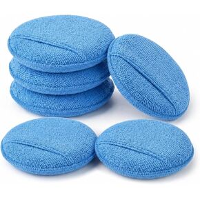 Wax Applicator Pad (6 Pack)，5 Inch Microfiber Wax Applicator Pads，Washable Reusable Car Wax Applicator Buffing Pads for Car Cleaning, Polishing and Detailing（Blue） in Saudi Arabia