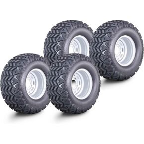 WANDA Golf Cart Tire & Wheel Assembly 20X10-10 with 4X4" PCD ET-15.5 Silver Wheel-14030, Set 4 in Kuwait