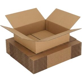 صناديق شحن CRUGLA مقاس 12x12x3 25 عبوة، صناديق من الورق المقوى المموج باللون البني مع قفل جانبي وشريط مزدوج الجوانب مطبق مسبقًا، صناديق بريد التعبئة سهلة التجميع لشحن الأعمال الصغيرة in Kuwait