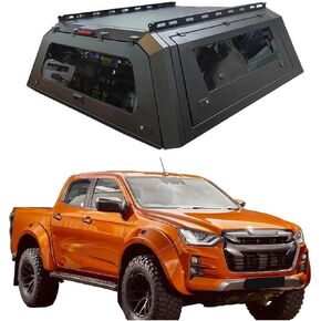 Truck Topper Compatible with Isuzu D-Max 2020–2026, Lockable Hardtop Camper Shell w/Gullwing Doors, Rear Tent & Interior Light, No-Drill Bed Cap Pickup Canopy(5ftDecor) in Kuwait