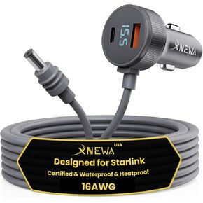 Starlink Mini Car Adapter & 3-1 DC Power Cable for Starlink, 12V-48V StarLink Mini Car Charger, Aviation Aluminum Shell, Ai Chip for Stable Power, Waterproof for Cars, Trucks, RVs & Boats (3M/10FT) in Saudi Arabia
